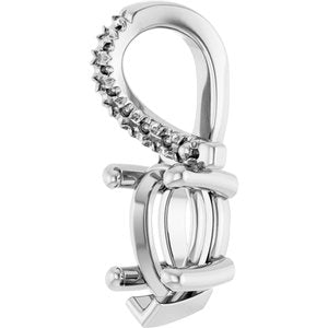 14K X1 White Gold 7x4.5 mm Pear Pendant Mounting – image 4