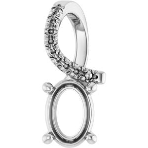 14K X1 White Gold 7x5 mm Oval Pendant Mounting – image 2