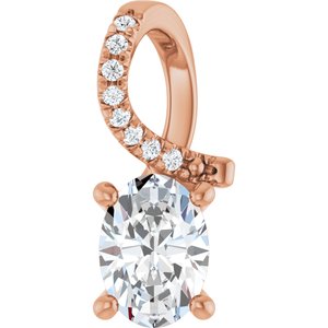 18K Rose Gold 7x5 mm Oval Pendant Mounting