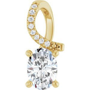 18K Yellow Gold 7x5 mm Oval Pendant Mounting