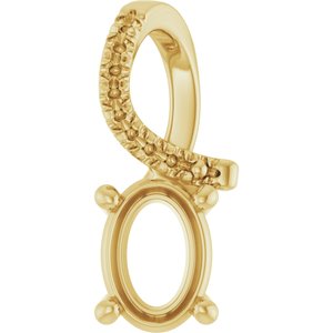 18K Yellow Gold 7x5 mm Oval Pendant Mounting – image 2