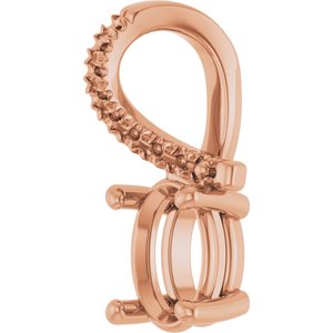 14K Rose Gold 7x5 mm Oval Pendant Mounting – image 4