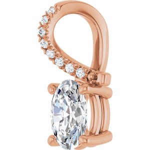 14K Rose Gold 7x5 mm Oval Pendant Mounting – image 3