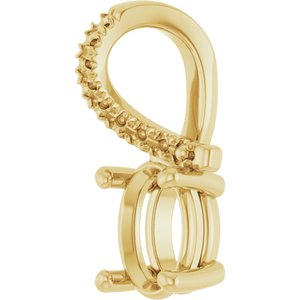 18K Yellow Gold 7x5 mm Oval Pendant Mounting – image 4