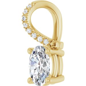 14K Yellow Gold 7x5 mm Oval Pendant Mounting – image 3