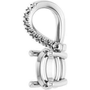 14K X1 White Gold 7x5 mm Oval Pendant Mounting – image 4