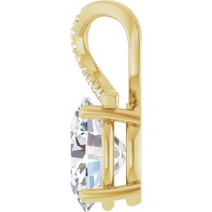 14K Yellow Gold 11x9 mm Oval Pendant Mounting – image 5
