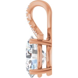 10K Rose Gold 11x9 mm Oval Pendant Mounting – image 5