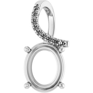 14K White Gold 11x9 mm Oval Pendant Mounting – image 2