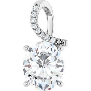 14K X1 White Gold 11x9 mm Oval Pendant Mounting
