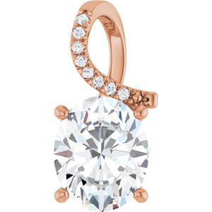14K Rose Gold 11x9 mm Oval Pendant Mounting