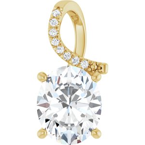 14K Yellow Gold 11x9 mm Oval Pendant Mounting