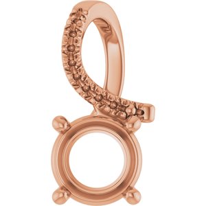 10K Rose Gold 7 mm Round Pendant Mounting – image 2