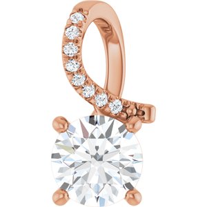 14K Rose Gold 7 mm Round Pendant Mounting