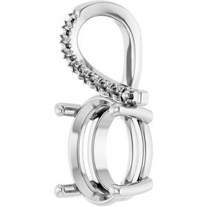 18K White Gold 11x9 mm Oval Pendant Mounting – image 4