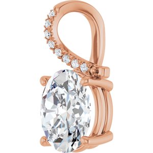 14K Rose Gold 11x9 mm Oval Pendant Mounting – image 3