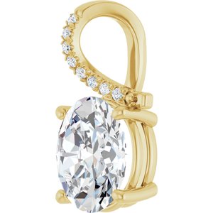 10K Yellow Gold 11x9 mm Oval Pendant Mounting – image 3
