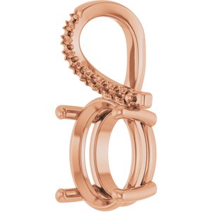 10K Rose Gold 11x9 mm Oval Pendant Mounting – image 4