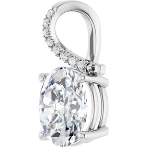 18K White Gold 11x9 mm Oval Pendant Mounting – image 3
