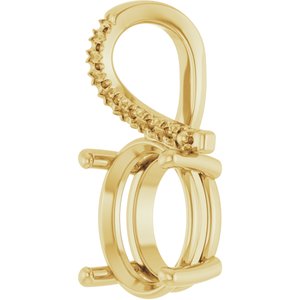 10K Yellow Gold 11x9 mm Oval Pendant Mounting – image 4