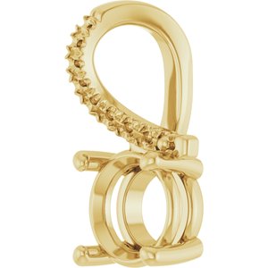 10K Yellow Gold 7 mm Round Pendant Mounting – image 4