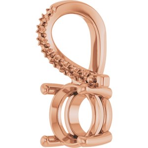 10K Rose Gold 7 mm Round Pendant Mounting – image 4