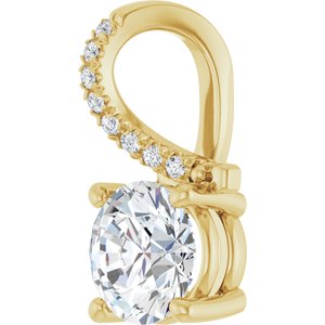 14K Yellow Gold 7 mm Round Pendant Mounting – image 3
