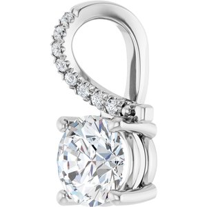 18K White Gold 7 mm Round Pendant Mounting – image 3