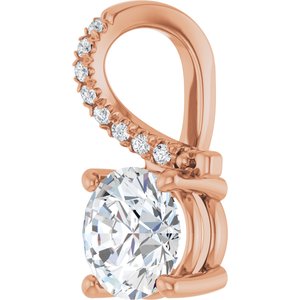 14K Rose Gold 7 mm Round Pendant Mounting – image 3