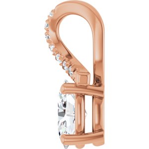 18K Rose Gold 6.5x4.5 mm Oval Pendant Mounting – image 5