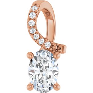 10K Rose Gold 6.5x4.5 mm Oval Pendant Mounting