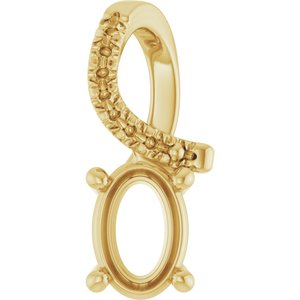 18K Yellow Gold 6.5x4.5 mm Oval Pendant Mounting – image 2