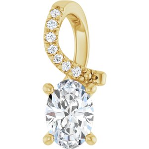 10K Yellow Gold 6.5x4.5 mm Oval Pendant Mounting