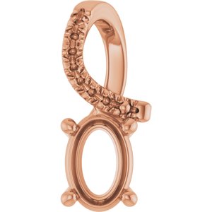 10K Rose Gold 6.5x4.5 mm Oval Pendant Mounting – image 2