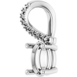 14K X1 White Gold 6.5x4.5 mm Oval Pendant Mounting – image 4