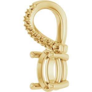 14K Yellow Gold 6.5x4.5 mm Oval Pendant Mounting – image 4
