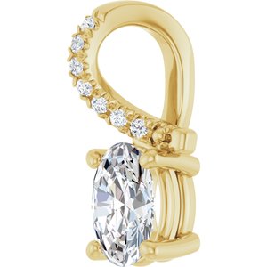 10K Yellow Gold 6.5x4.5 mm Oval Pendant Mounting – image 3