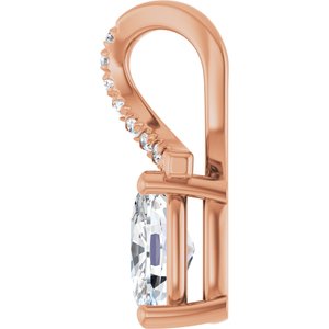 18K Rose Gold 7x5 mm Elongated Cushion Pendant Mounting – image 5