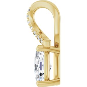 10K Yellow Gold 7x5 mm Elongated Cushion Pendant Mounting – image 5