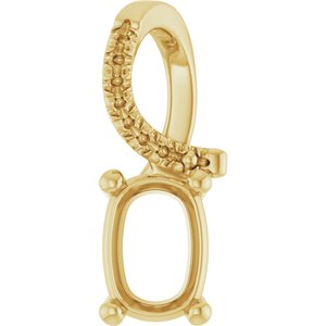 14K Yellow Gold 7x5 mm Elongated Cushion Pendant Mounting – image 2