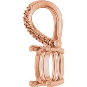 14K Rose Gold 7x5 mm Elongated Cushion Pendant Mounting – image 4