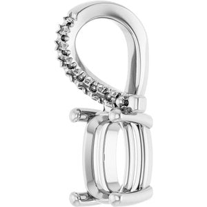 Sterling Silver 7x5 mm Elongated Cushion Pendant Mounting – image 4