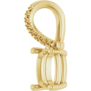 14K Yellow Gold 7x5 mm Elongated Cushion Pendant Mounting – image 4
