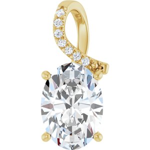 10K Yellow Gold 14x10 mm Oval Pendant Mounting