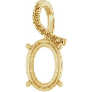 10K Yellow Gold 14x10 mm Oval Pendant Mounting – image 2