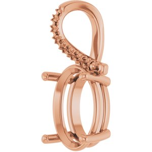 10K Rose Gold 14x10 mm Oval Pendant Mounting – image 4
