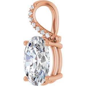 10K Rose Gold 14x10 mm Oval Pendant Mounting – image 3