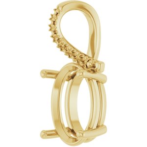 10K Yellow Gold 14x10 mm Oval Pendant Mounting – image 4