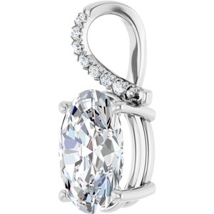 14K White Gold 14x10 mm Oval Pendant Mounting – image 3