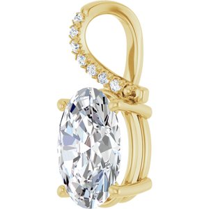 10K Yellow Gold 14x10 mm Oval Pendant Mounting – image 3